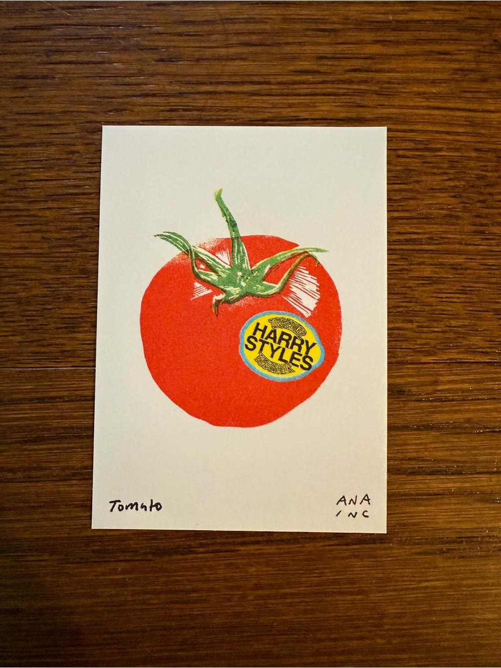 Harry Styles MSG Mini Print Tomato Art Print from NYC pop up